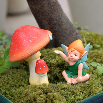 Set gljivičnih figurica za vrt – smolne mini dekoracije za krajolik