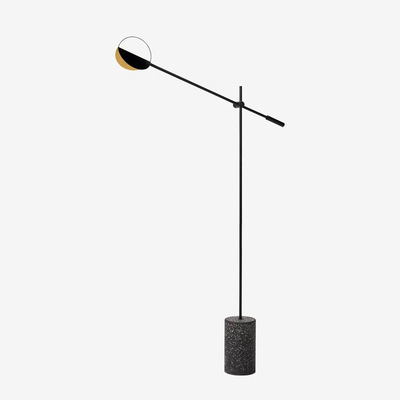 Podna lampa od terrazza s prilagodljivim ramom – skandinavski moderni dizajn, minimalističko osvjetljenje