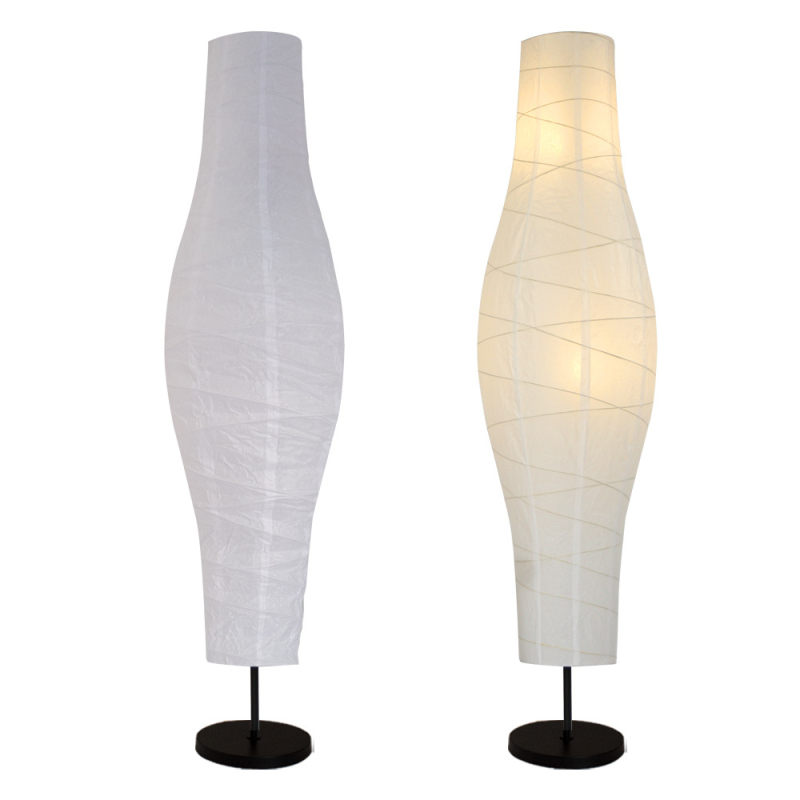 Podna lampa u skandinavskom stilu s LED papirnatim abažurom, visina 137 cm, pogodna za dnevni boravak i spavaću sobu