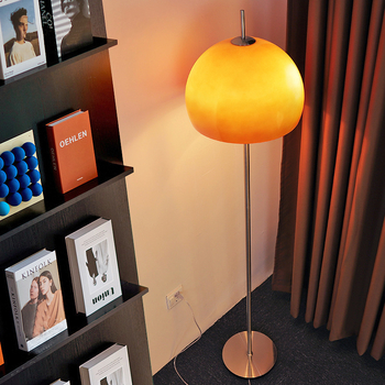 Gljiva podna svjetiljka – stakleno sjenilo, Bauhaus vintage stil, pogodna za spavaću sobu i dnevni boravak, 2 LED izvora svjetla