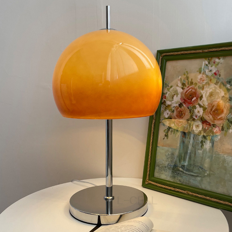 Gljiva podna svjetiljka – stakleno sjenilo, Bauhaus vintage stil, pogodna za spavaću sobu i dnevni boravak, 2 LED izvora svjetla
