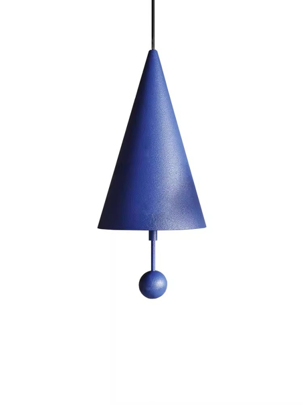 Skandinavski retro luster od željeza Klein Blue, konusnog oblika, za dnevni boravak, spavaću sobu, dječju sobu i blagovaonicu – prilagodljiv.