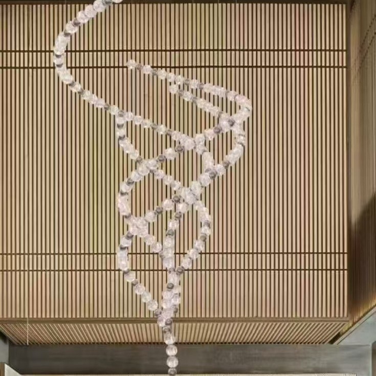 Krištalni luster od nehrđajućeg čelika s LED-om, otvoren dizajn, višestruki glavi, za dnevni boravak i izložbenu dvoranu; 20+ izvora svjetla, 220V, prilagodljiva visina do 1 m, po narudžbi