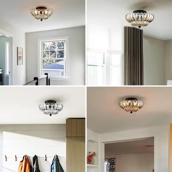 Stropna LED svjetiljka sa kristalnim sjenilom, francuski elegantan i američki retro stil, pogodna za hodnik, spavaću sobu i balkon