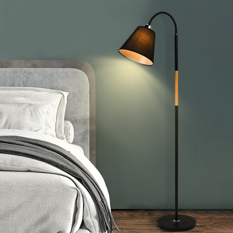Nordijska LED podna lampa s daljinskim upravljačem, tekstilno sjenilo, visina 170 cm
