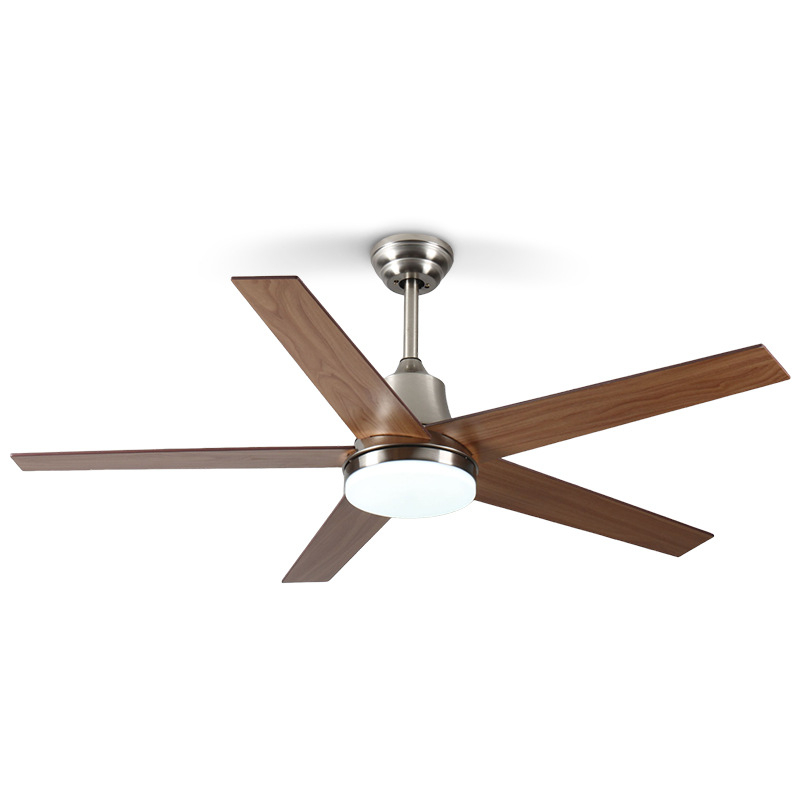 Retro stropni ventilator s orahovim drvetom i LED svjetlom, američki stil, visok protok zraka za dnevni boravak i blagovaonu, viseće svjetlo