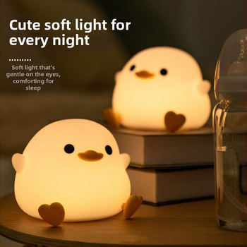 Silikónová nočná lampička s dotykovým senzorom, stolná/nočná lampička, atmosférické osvetlenie v tvare Doudou Duck, dekoratívny dar
