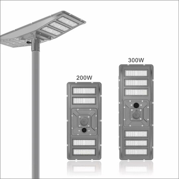 Solarna integrirana vrtna i ulična svjetiljka, visok stup, dvostrani modul, daljinsko upravljanje i senzor