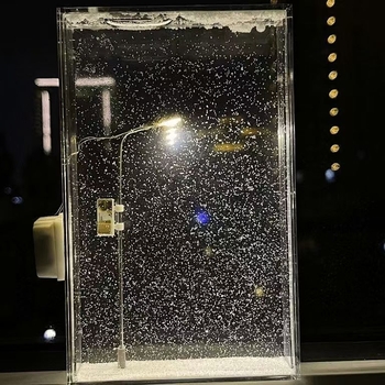 Σετ DIY για νυχτερινό φως με χιονισμένο τοπίο — χειροποίητος φανοστάτης δρόμού, δώρο για κοπέλα ή καλή φίλη
