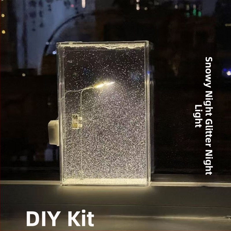 DIY sada nočného svetla so snehovou scenou — ručne vyrobená pouličná lampa, darček pre priateľku alebo najlepšiu kamarátku