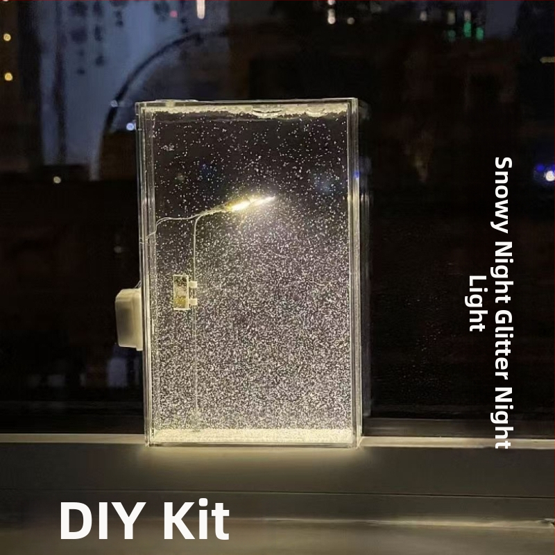 DIY sada nočného svetla so snehovou scenou — ručne vyrobená pouličná lampa, darček pre priateľku alebo najlepšiu kamarátku