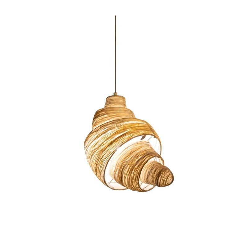 Lustre u obliku kroasana, platnena abažur, japanski stil, željezni okvir, LED, za restorane, hotele i bankete, višestruki glava