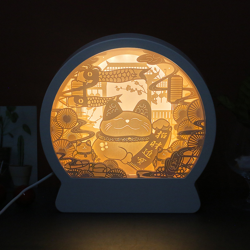 Kreatívny kultúrny dar, personalizované domáce dekorácie, ambientné nočné svetlo, 3D papierovo vyrezávaná lampa