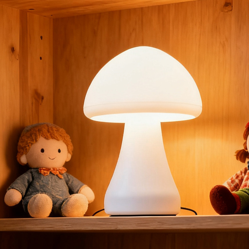 Nekonečne nastaviteľná nočná lampa v tvare huby s atmosférickým svetlom