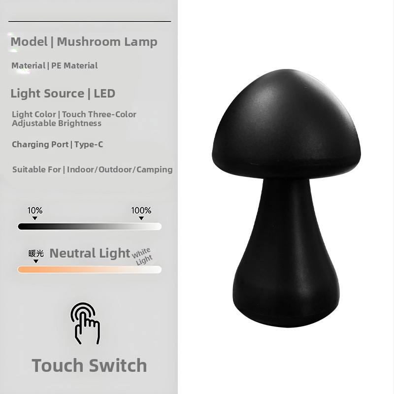 Nekonečne nastaviteľná nočná lampa v tvare huby s atmosférickým svetlom