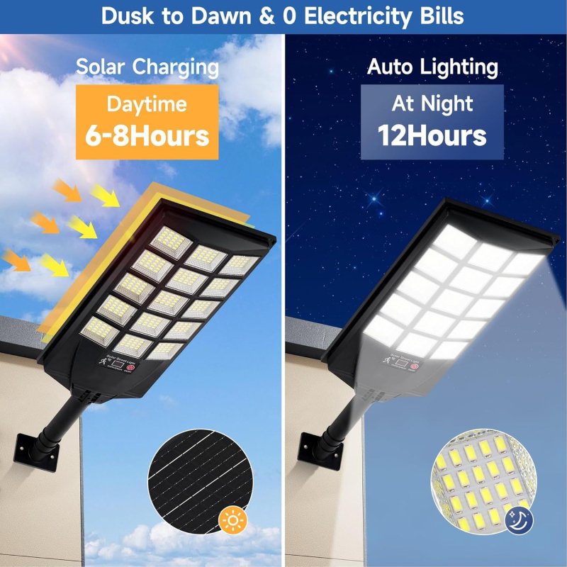 Solarna ulična svjetiljka s senzorom pokreta, integrirano LED osvjetljenje, za vanjsko dvorište, TL-43, IP65, daljinsko upravljanje, 12–16 sati osvjetljenja