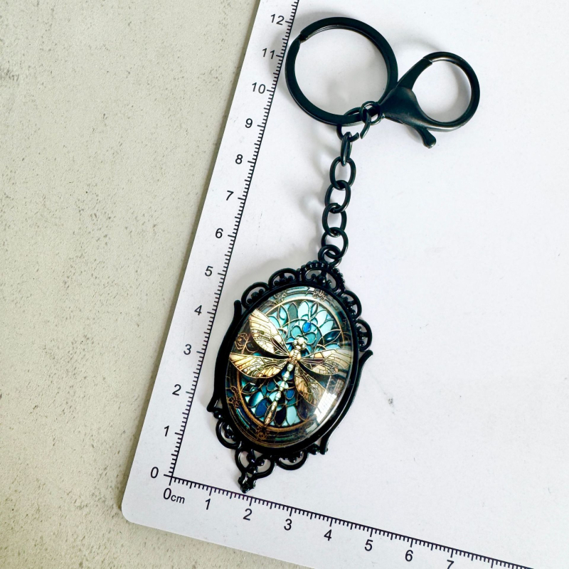 Kovinski privjesak za ključeve s retro gotičkim motivom dragonfly, kreativni umjetnički privjesak, personalizirani privjesak za ključeve, dodatak za torbicu