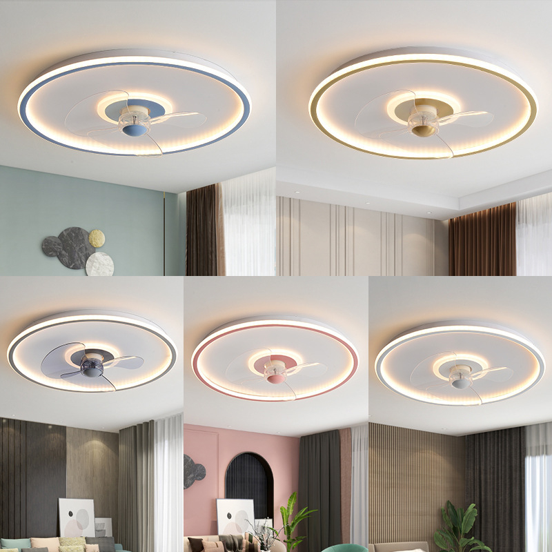 Okrugla plafonjera s ventilatorom, moderan minimalistički dizajn za restorane, pametno daljinsko upravljanje promjenjivom brzinom