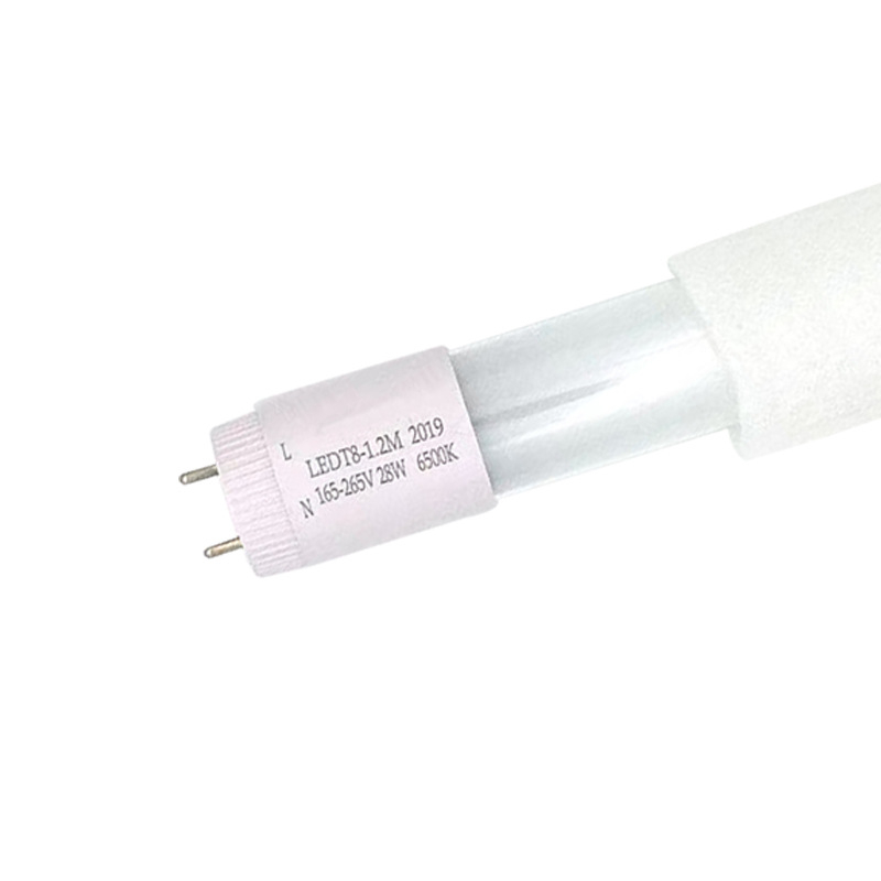 T8 LED тръба, еднопосочно захранване, 1.2 м, 18 W, стъклена лента, дневна светлина, висока яркост