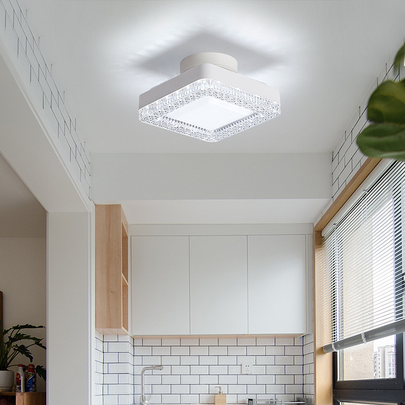 LED kućno svjetlo, E27 utičnica, kristalna kvadratna svjetiljka za hodnik, balkon, spavaću sobu, dnevnu sobu i radnu sobu