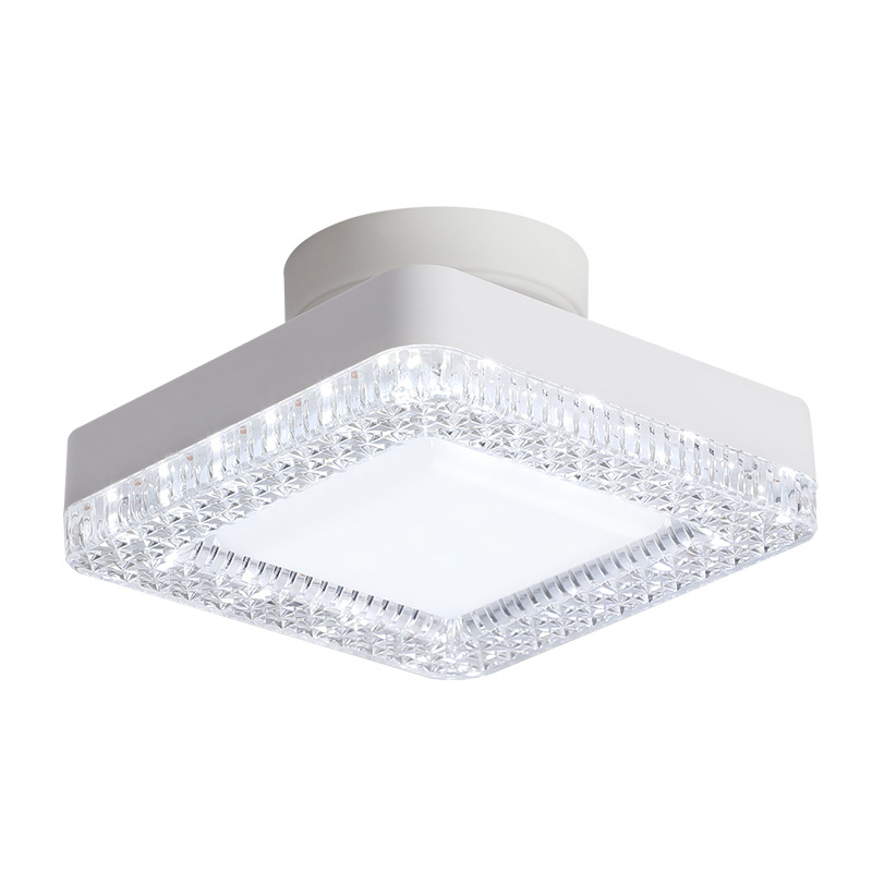 LED kućno svjetlo, E27 utičnica, kristalna kvadratna svjetiljka za hodnik, balkon, spavaću sobu, dnevnu sobu i radnu sobu
