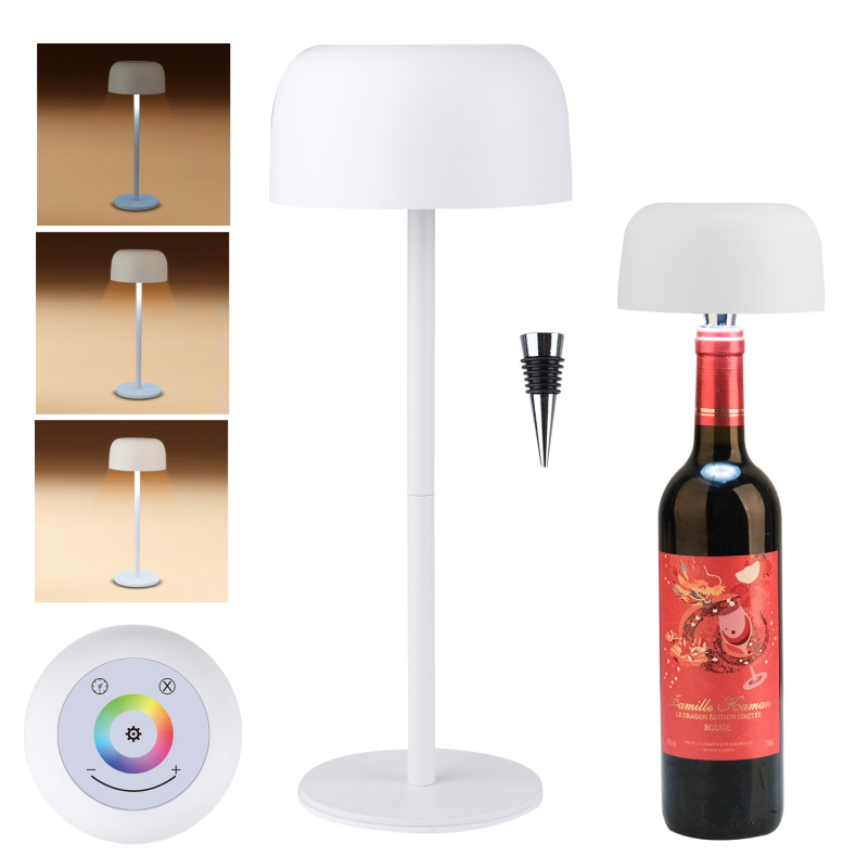 3-u-1 stolna lampa s gljivom oblikom, ambijentalno svjetlo, čep za bocu vina i odvojivo noćno svjetlo