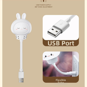 Умна зайче нощна лампа с гласово управление, USB захранване, лампа за нощното шкафче със таймер