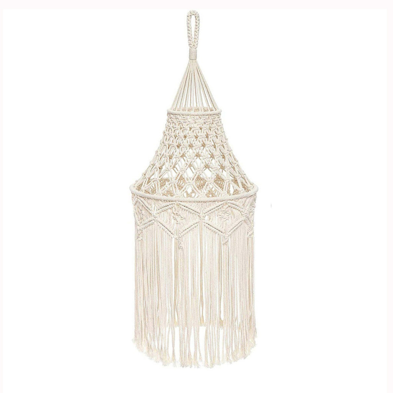 Pamukasti pleteni abažur za lampu s gobelnom, nordijski boemski stil, 30×80 cm