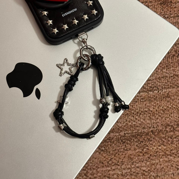 Originalni nišni dizajn sa zvjezdanim elementom, pleteni kožni končić za ključeve i telefon, sigurnosna uzica protiv gubitka