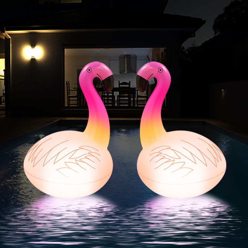 Solarno punjivo LED flamingo svjetlo, vodootporno RGBW kuglasto svjetlo za bazen i dvorište
