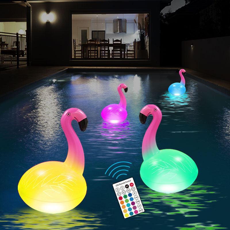 Solarno punjivo LED flamingo svjetlo, vodootporno RGBW kuglasto svjetlo za bazen i dvorište