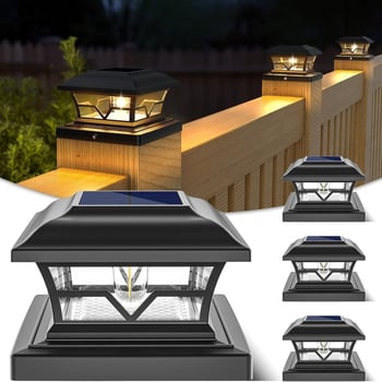 Solarne stubne lampe za ogradu i dvorište – vanjska rasvjeta krajolika u klasičnom retro stilu