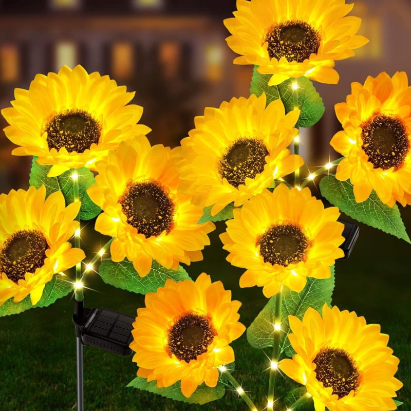 Solarna LED svjetiljka u obliku suncokreta za vanjsku upotrebu, vrt, vodootporna IP55