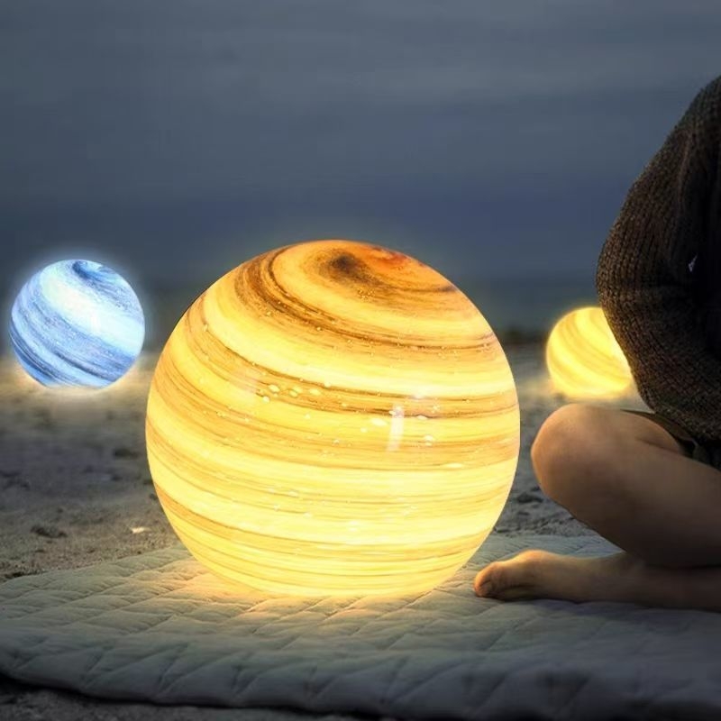 Vanjska lampa za travnjak u obliku planete, vodootporna, dvorišna krajobrazna rasvjeta, sferna žarulja u tlu na solarnu energiju