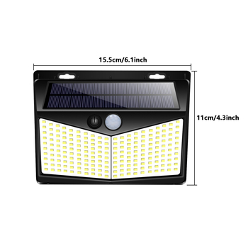 Solarna vanjska LED svjetiljka s senzorom pokreta, 300 LED, za terasu, balkon i vrt
