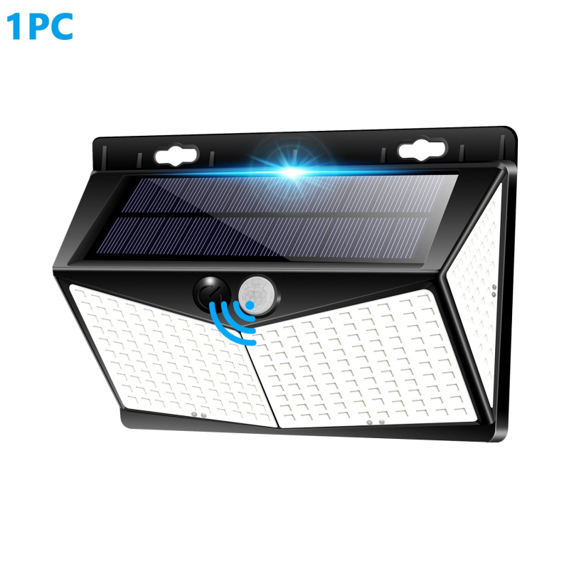 Solarna vanjska LED svjetiljka s senzorom pokreta, 300 LED, za terasu, balkon i vrt