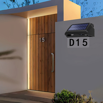 Solarna lampa za ogradu s 3D akrilnim laserom ugraviranim uzorkom, vanjska noćna rasvjeta za zid dvorišta i kućnu ploču