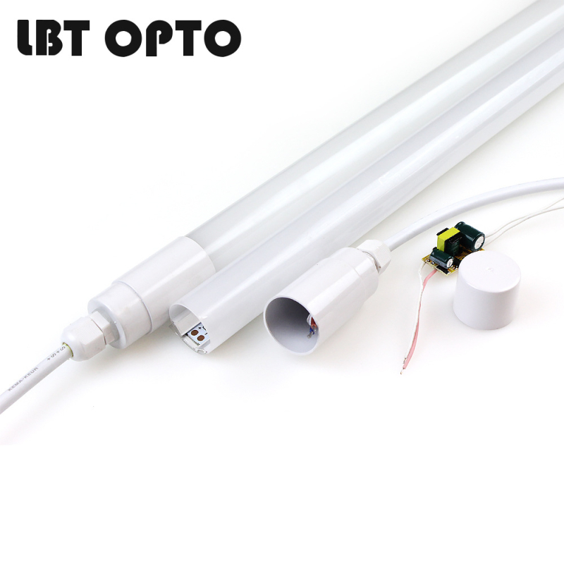 Т8 LED водоустойчива интегрирана лампова тръба, дължина 1,2 м, IP68, база G13, 18W; подходяща за ферми, аквариуми, рекламни кутии и външно осветление