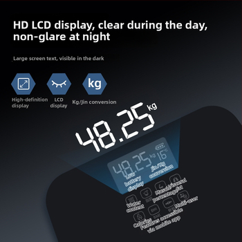 Shengzhi telesná váha s meraním tuku a vlhkosti, sklenená plocha 280 mm