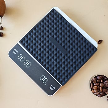 Bijela punjiva kuhinjska vaga za kavu, kapacitet 3 kg, digitalna kuhinjska vaga s preciznošću 0,1 g i tajmerom
