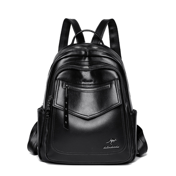 Ženski putni ruksak, moderan casual minimalist dizajn, PU koža, velik kapacitet, školska torba
