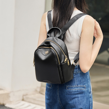 Ženski ruksak od prave kože s velikim kapacitetom, mekan osjećaj kože, casual i svestran retro urbano stil