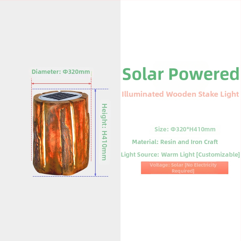 Solárne lampy na kmeň stromu a drevené palice, osvetlenie záhrady a parku, LED, IP65 vodotesné