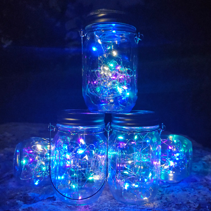 Solarni Mason jar lampioni za vanjski prostor, vodootporne viseće svjetiljke za vrt, dekorativni lampioni želja
