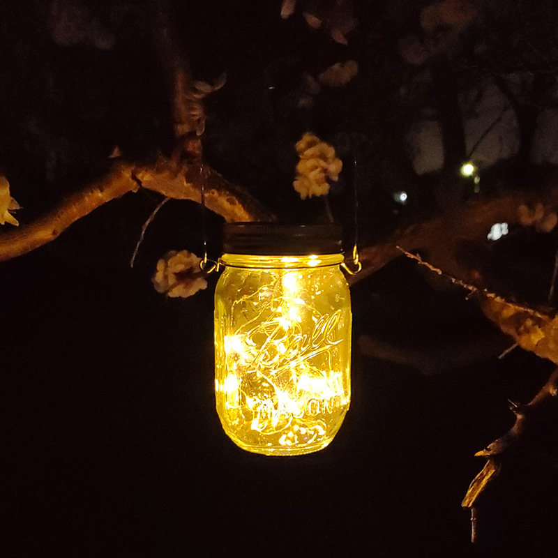 Solarni Mason jar lampioni za vanjski prostor, vodootporne viseće svjetiljke za vrt, dekorativni lampioni želja