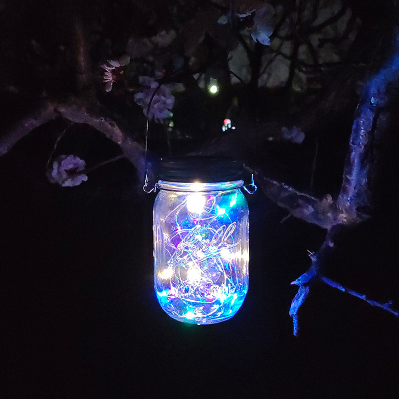 Solarni Mason jar lampioni za vanjski prostor, vodootporne viseće svjetiljke za vrt, dekorativni lampioni želja