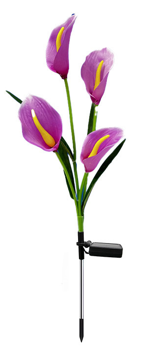 Solarna lampa s postoljem u obliku Calla Lily, vodootporna vanjska rasvjeta za atmosferu za vrt i travnjak