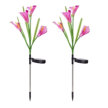 Solarna lampa s postoljem u obliku Calla Lily, vodootporna vanjska rasvjeta za atmosferu za vrt i travnjak