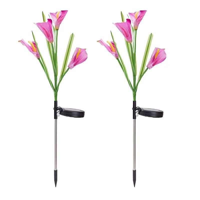 Solarna lampa s postoljem u obliku Calla Lily, vodootporna vanjska rasvjeta za atmosferu za vrt i travnjak