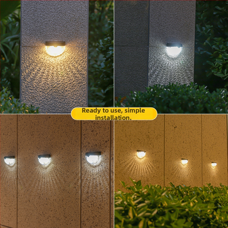 Solarna LED vanjska zidna svjetiljka za dvorište i vrt – vodootporna dekorativna noćna svjetiljka